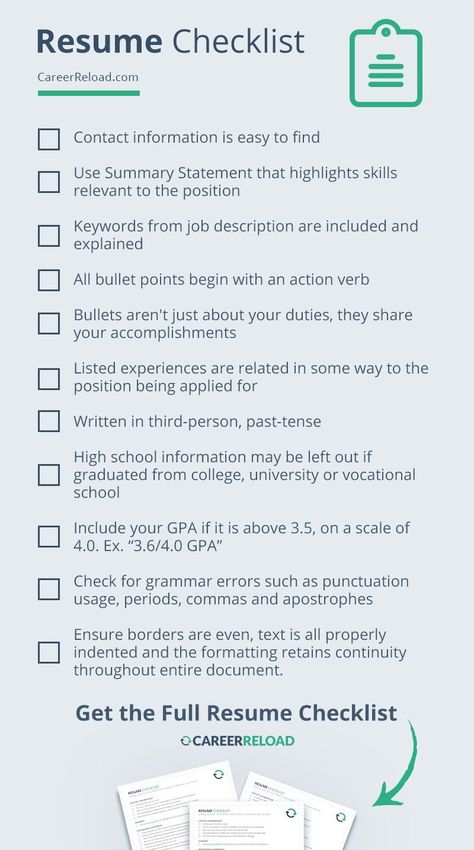 Perfect your resume with the help of a resume checklist. #ResumeWriting #ResumeHelp #ResumeTips #Checklist Job Search To Do List, The Perfect Resume, Making A Resume, Work Resume Templates, Job Search Checklist, How To Write A Resume, Marketing Resume Examples, Resume Skills List, Writing A Resume