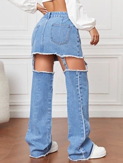 Women's Clothing | Dresses, Pants, Tops & More | SHEIN USA Plus Pants, Designer Outfit, Dresses Pants, The Machine, Clothing Dresses, Fashion Online Shop, All Fashion, Denim Jeans, Cut Out