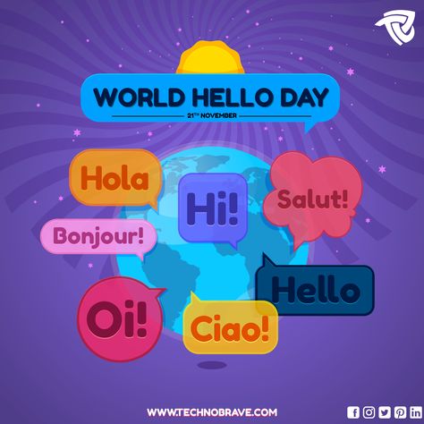 Today is World Hello Day, the day on which you should greet your enemies with a hello and a smile.  #worldhelloday #worldhelloday2019 #helloday #helloworld  #hello #sayhello Good Job Team, World Hello Day, Mobile Application Design, Mobile Development, Design Skills, Information Technology, Human Resources, Mobile Application, Computer Science