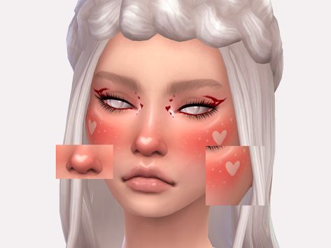 Sims 4makeup Cc, Sims 4 Pink Skin Cc, Sims 4 Cc Blush Skin Details, Sims 4 Body Blush, Sims 4 Blush Skin Details, Sims 4 Cc Heart Makeup, Sims 4 Blush Cc, Sims Blush, Sims 4 Heart Makeup