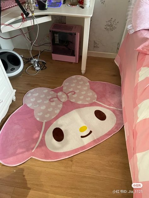 My Melody Carpet, Hello Kitty Carpet, Sanrio Carpet, Braided Ideas, Funky Rugs, Strawberry Season, Hello Kitty Rooms, Luxury Room Bedroom, Kitty Clothes