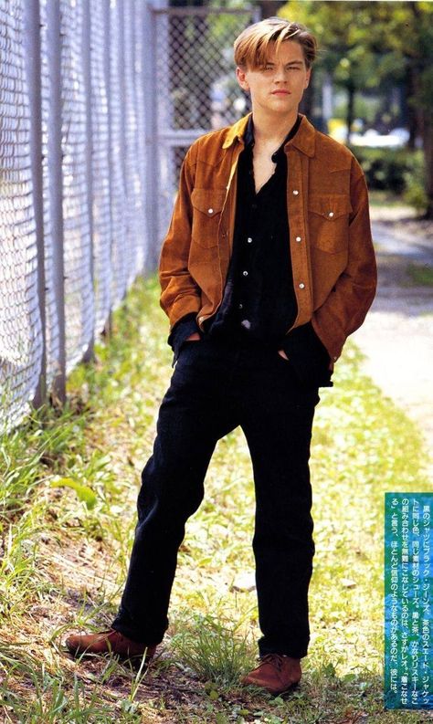 Leo Dicaprio 90s Style, Leonardo Dicaprio Outfit, Leonardo Dicaprio 90s, Models 90s, Young Leonardo Dicaprio, 90s Fashion Men, 2000s Outfits, Leo Dicaprio, Fashion 1950s