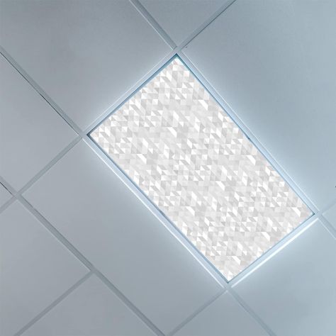 Lorougei Fluorescent Light Covers for Ceiling Light Diffuser Panels-Grey and White Pattern-Fluorescent Light Covers for Classroom Office-2ft x 4ft Drop Ceiling Fluorescent Decorative,Multicolor - Amazon.com Ceiling Light Panel, Install Ceiling Light, Flourescent Light, Fluorescent Light Covers, Ceiling Light Covers, Light Diffuser, White Light Fixture, Drop Ceiling, Panel Ideas