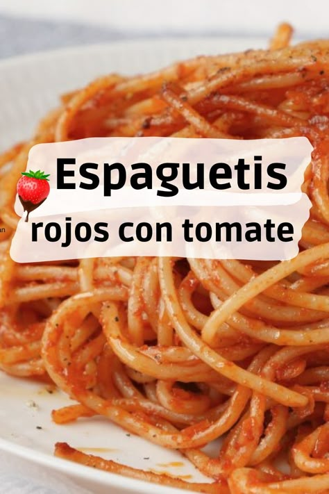 Con solo 3 ingredientes tendrás un plato de pasta exquisito y sabroso.  Esta receta es ideal para cuando no tienes mucho tiempo pero quieres comer un buen plato de pasta. Con la técnica de preparación que comparto comerás unos espaguetis deliciosos listos en 20 minutos Spaghetti Rojo, Pasta Saludable, Pizza Chorizo, Receta Pasta, Caribbean Recipes, Rigatoni, Cilantro, Mexican Food Recipes, Food Inspiration