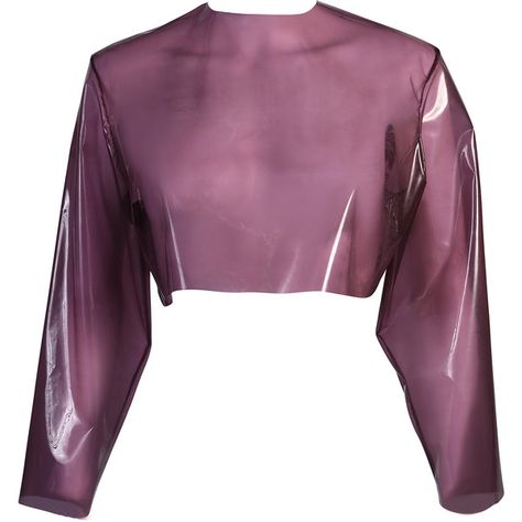 Sydney-Davies - Plastic Crop Purple (950 SEK) ❤ liked on Polyvore featuring tops, crop top, shirts, cropped, purple sheer top, transparent top, relaxed fit shirt, sheer top and cropped shirts Shirt Transparent, Transparent Top, Shirts Crop, Sheer Crop Top, Cropped Shirts, Purple Crop Top, Formal Tops, Western Tops, Sheer Shirt