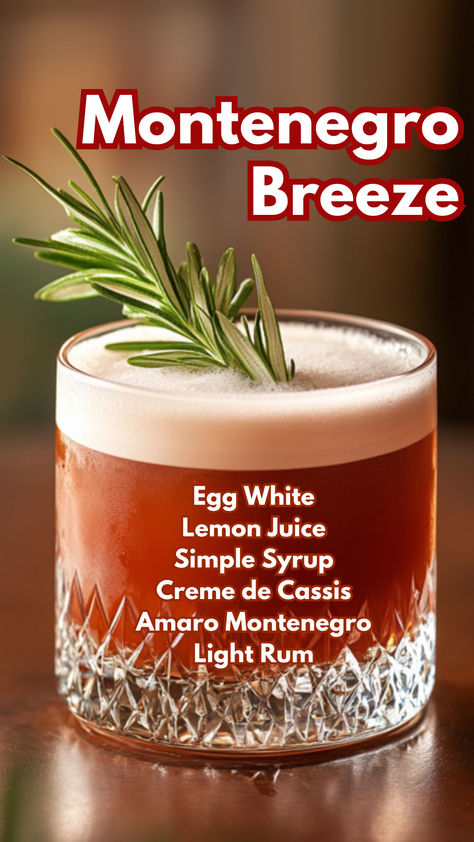 Montenegro Breeze Dark Rum Cocktails, Rum Cocktails Easy, Cocktails Made With Rum, Cocktail Cards, Bar Stuff, Rum Cocktail Recipes, White Cocktails, Yummy Alcoholic Drinks, Rum Cocktails