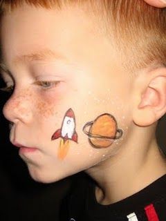 rocket by planet Alien Face Paint, Rocket Ship Party, Marvel Halloween Costumes, Animal Face Paintings, Diy Rocket, Alien Face, Kids Face Paint, Outer Space Birthday, Face Painting Designs