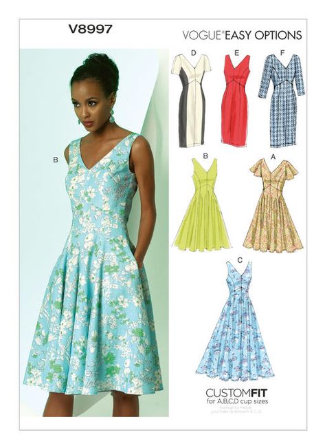 First Vogue disappointment: the V8997 dress - Six Mignons Princess Seam Dress, Top Sewing, Vogue Dress, Vogue Sewing, Vogue Sewing Patterns, Vogue Pattern, Miss Dress, Vogue Patterns, Dress Sewing Pattern