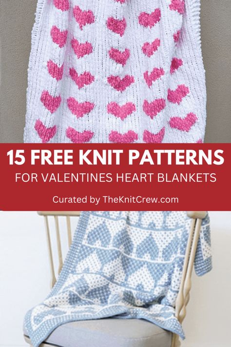 Spread love this Valentine's Day with a knitted heart blanket. Use this 15 collection of free knitted heart blanket patterns and choose the design that matches your skill and style. Check out the entire collection of crochet patterns and save your favorite for later. Crochet patterns curated by TheKnitCrew. Heart Blanket Pattern, Heart Blanket, Knitted Heart, Heart Projects, Hearts And Roses, Free Knitting Pattern, Valentines Day Decorations, Valentine Heart, Knitted Blankets