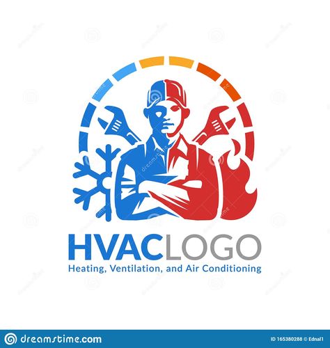 Hvac Logo, Air Conditioning Logo, Icon Template, Badge Template, Air Conditioning Services, Service Logo, House Front Design, Free Clip Art, Logo Icons