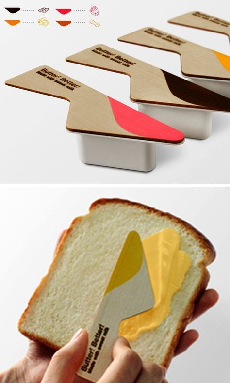 Creative packaging ButterBetter Butter Packaging Design, Creative Food Packaging, Butter Packaging, Interesting Packaging, Starbucks Cup Art, Food Innovation, Color Tips, Innovative Packaging, Delicious Drink Recipes