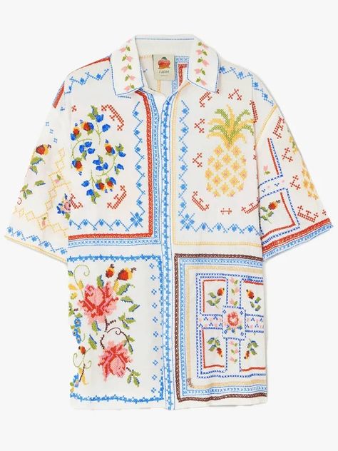 12 Brands Driving Boho Fashion Forward In 2024 | British Vogue Free Spirit Aesthetic, Hawaii Shirts, Boho Brand, British Vogue, Farm Rio, Knitwear Tops, Clothes Collection, Art Clothes, Embroidered Shirt