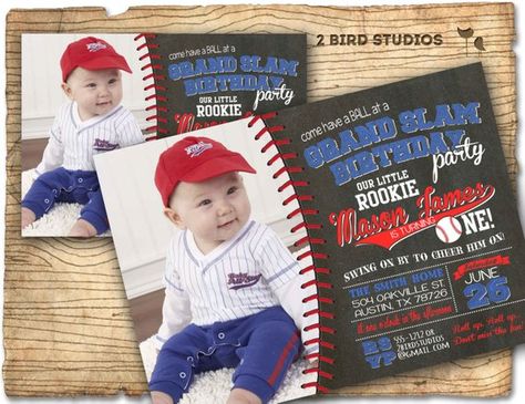 Baseball party invitation- Baseball birthday party invite- Chalkboard invitation baby shower or birt First Birthday Baseball, Baseball Party Invitations, Baseball Party Favors, 1st Birthday Invitations Boy, Baseball Birthday Invitations, Baseball Invitations, Baseball Birthday Party, Rookie Of The Year, Baseball Party