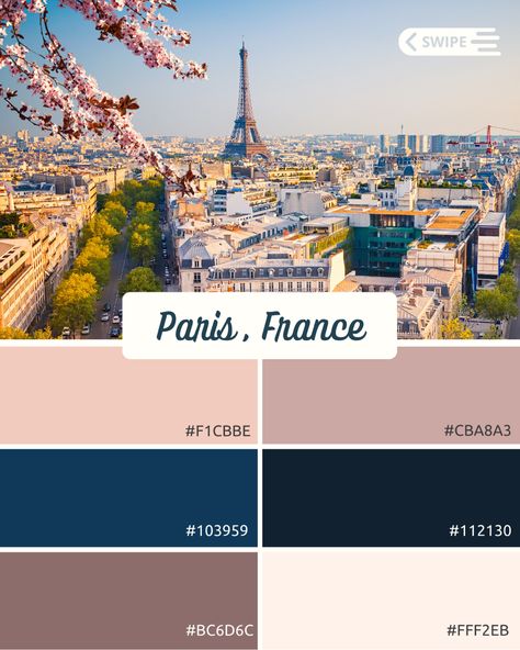 Enjoy this femine and muted color palette inspried by the colors of a Paris morning. French Cafe Color Palette, Paris Colour Palette, Emily In Paris Color Palette, French Color Scheme, French Colour Palette, France Color Palette, French Color Palette, Paris Color Palette, Parisian Color Palette