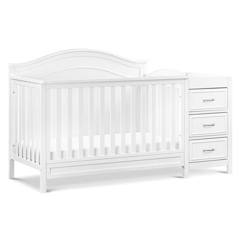 DaVinci Charlie 4-in-1 Convertible Crib and Changer with Storage | Wayfair Need For Baby, 4 In 1 Crib, Arched Headboard, Crib Toddler Bed, Adjustable Mattress, Baby Necessities, Crib Sets, Baby Nursery Furniture, Mini Crib