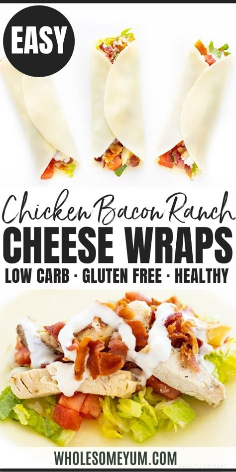 Chicken Bacon Wrap, Bacon Ranch Wraps, Crispy Baked Chicken Legs, Juicy Chicken Breast Recipes, Bacon Wrapped Recipes, Ranch Wraps, Keto Sandwich, Cheese Wraps, Chicken Bacon Ranch Wrap