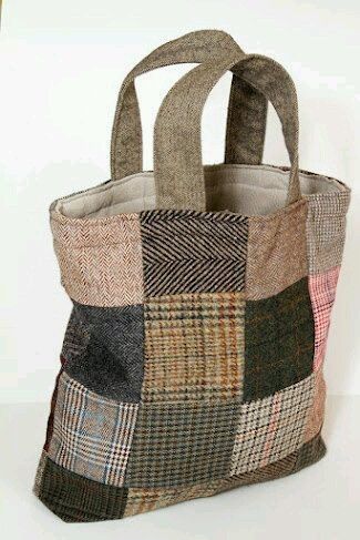 Wool Patchwork, Sacs Tote Bags, Patchwork Tote Bags, Wool Bags, Tote Bags Handmade, Patchwork Bags, Tote Bag Pattern, Denim Bag, Fabric Bags