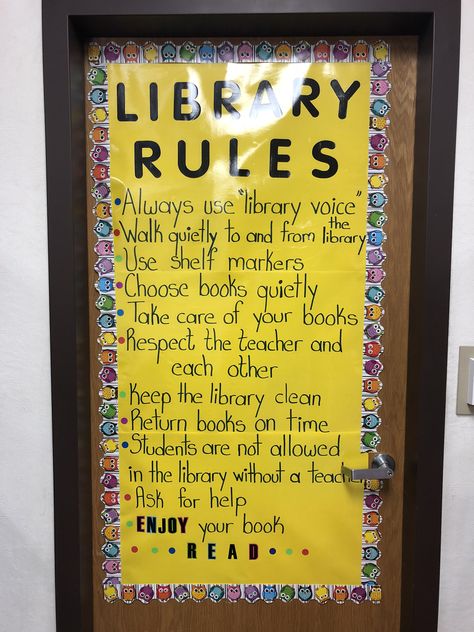 Library Rules Sign Library Rules Poster Signs, Library Rules Poster, Library Rules, Library Space, Rules Poster, Elementary School Library, Kindergarten Classroom Decor, Library Chair, Library Room