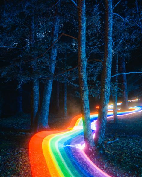 David Graeber, Trippy Aesthetic, Rainbow Road, Road Photography, Rainbow Aesthetic, Rainbow Light, Rainbow Wallpaper, Neon Rainbow, Trippy Art