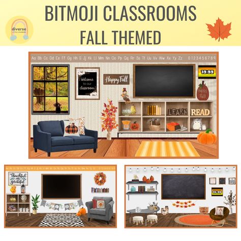 Bitmoji Classroom, Classroom Engagement, Halloween Lesson, Classroom Background, Fall Lessons, Digital Writing, Virtual Classroom, Virtual Learning, Fall Bucket List