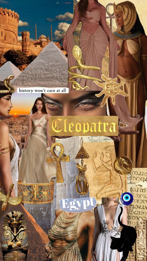 Aesthetic Wallpaper Moodboard, Egyptian Wallpaper, Cleopatra Aesthetic, Cleopatra Tattoo, Egyptian Aesthetic, Egypt Queen, Egyptian Makeup, Egypt Concept Art, Brunette Aesthetic