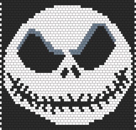 Jack Skellington The Nightmare Before Christmas Bead Pattern-but I could totally use this for crochet... Beaded Banners, Kandi Patterns, Halloween Cross Stitches, Christmas Bead, Crochet Cross, Bead Pattern, The Nightmare Before Christmas, Tapestry Crochet, The Nightmare