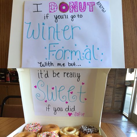 Sadie Hawkins winter formal proposal 2016 :) Winter Formal Proposal, Sadie Hawkins Proposals, Girl Ask Guy, Formal Proposal, Sadies Proposal, Formal Proposals, School Dance Ideas, Winter Proposal, Prom Posters