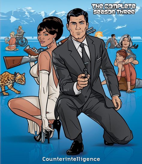 “Counterintelligence” Poster for Season 3 Archer Lana, Archer Show, Archer Cartoon, Archer Tv Show, Archer Fx, Sterling Archer, Gangster Style, James Bond Style, Fire Icons