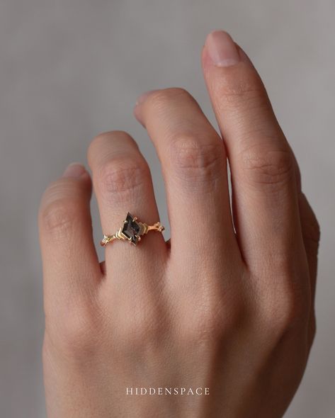 One of our all-time favorites, the Kite Doric Ring, features a shoulder design inspired by the shaft of a doric column, shaped to complement your kite center stone. A truly unique architectural engagement ring. #hiddenspace #architect #architecturaldesign #artdeco #uniqueengagementring #saltandpepperdiamondring #oneofakindring #finejewelry #quietluxury #oldmoneyaesthetic Doric Column, Old Money Aesthetic, Salt And Pepper Diamond, Shoulder Design, Unique Engagement Rings, Architecture Design, Engagement Ring, Fine Jewelry, Art Deco