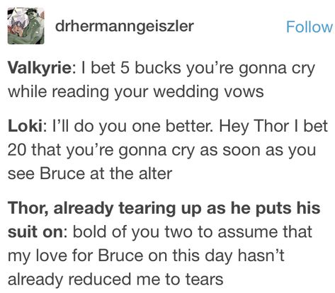 Thor X Bruce, Marvel Ships, Thor Odinson, Marvel Headcanon, Superhero Memes, Bruce Banner, Avengers Memes, Marvel Stuff, Marvel Jokes