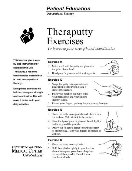 Theraputty Exercises - UWMC Health On-Line - University of ... https://www.yumpu.com/en/document/view/11528999/theraputty-exercises-uwmc-health-on-line-university-of- Dislocated Finger, Theraputty Exercises, Floor Games, Hand Therapy Exercises, Theraband Exercises, Hand Strengthening, Occupational Therapy Assistant, Hand Health, University Of Reading