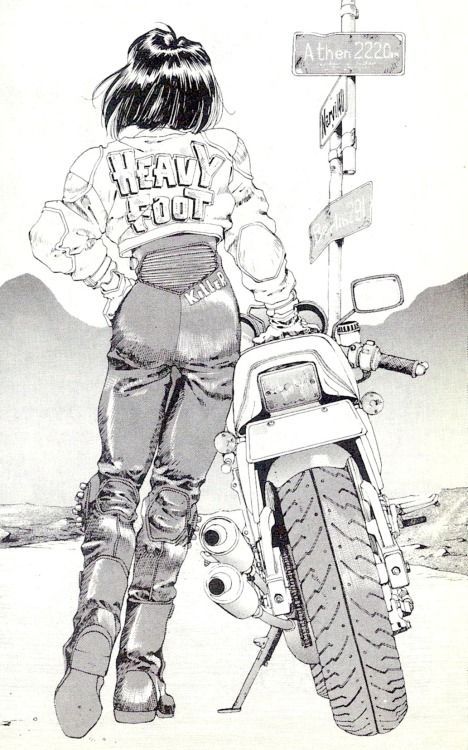 Kosuke Fujishima, Anime Motorcycle, Motorcycle Drawing, Andermatt, Biker Art, 캐릭터 드로잉, Motorcycle Art, Manga Artist, Art And Illustration