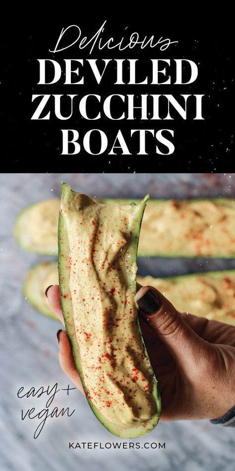 Raw Vegan Deviled Zucchini Boats – Kate Flowers Raw Vegan Recipes No Cook, Raw Vegan Camping Food, Vegan Dinner Zucchini, Raw Diet Dinner Recipes, Raw Vegan Mushroom Recipes, Raw Meals Vegan, Raw Vegan Recipes Lunch, Raw Vegan Salads, Raw Plant Based Recipes