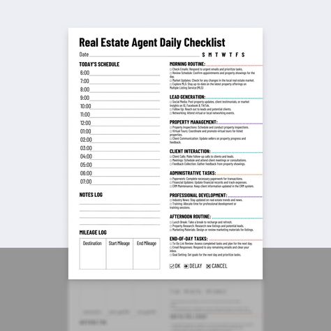 Canva Real Estate, Realtor Templates, Mileage Tracker, Daily Tracker, Digital Daily Planner, Business Activities, Tracing Sheets, Real Estate Signs, Daily Checklist