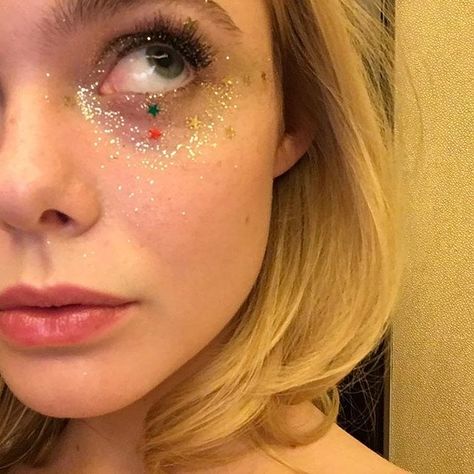 Elle Fanning, A Woman, Glitter, Instagram