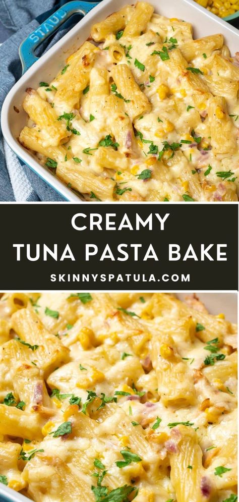 Creamy Tuna Pasta Bake Tuna Pasta Casserole, Creamy Tuna Pasta Bake, Easy Tuna Recipes, Tuna Dinners, Tuna Fish Recipes, Creamy Tuna Pasta, Tuna Pasta Bake, Canned Tuna Recipes, Tuna Casserole Recipes