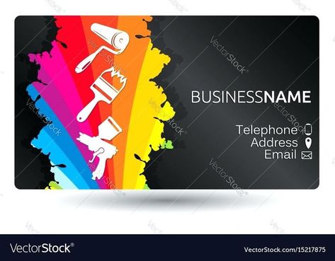 we care for your walls Painting Business Card, Business Layout, Painter Business Card, Vector Painting, Creative Oil Painting, Business Card Icons, Painting Business, Card Template Free, Tom Moore