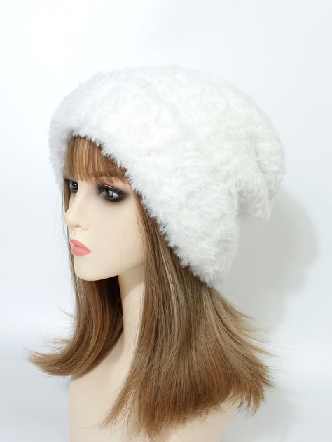 Character Info, Cute Winter Hats, Slouch Beanie Hats, White Beanie, Women Beanie, Cute Beanies, White Beanies, Girl Beanie, Hats Fashion