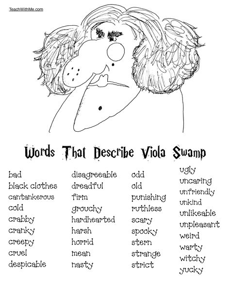 Miss Nelson is Missing Miss Nelson Is Missing Activities, Viola Swamp, Miss Nelson Is Missing, Adjectives Activities, Venn Diagrams, Literature Activities, Substitute Teaching, Classroom Freebies, Author Studies