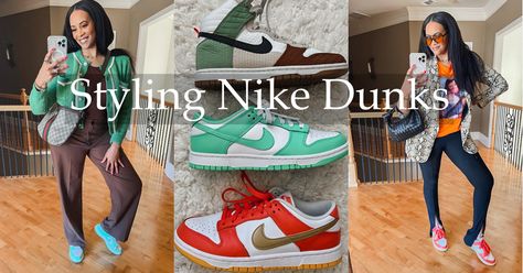 How To Dress Up Nike Dunks, Women Nike Dunk Low Outfit, What To Wear With Nike Dunks, How To Wear Dunks Women, How To Wear Nike Dunks, Nike Dunks Outfit Woman Summer, Outfits With Nike Dunks Women, Women Nike Dunks Outfit, Nike Dunks Outfit Woman Street Styles