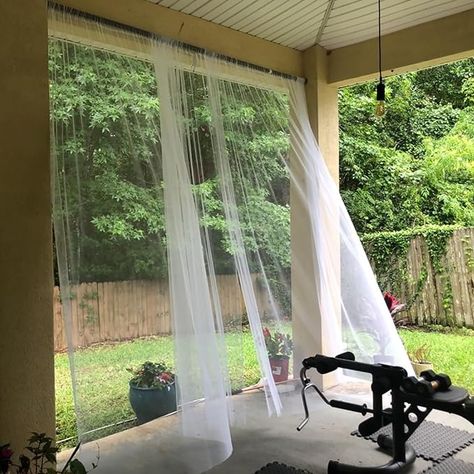 Amazon.com: GITOHLD Outdoor Mosquito Net for Porch/Patio/Canopy/Gazebo - 2 Panels Waterproof Outdoor Sheer Tulle Curtains Mesh Net Privacy Backdrop Curtains DIY Adjustable Size, White, W126 x L84 inches : Patio, Lawn & Garden Pool Hut, Curtains Diy, Garden Netting, Patio Curtains, Tulle Curtains, Patio Canopy, Patio Gazebo, Mesh Netting, Outdoor Curtains