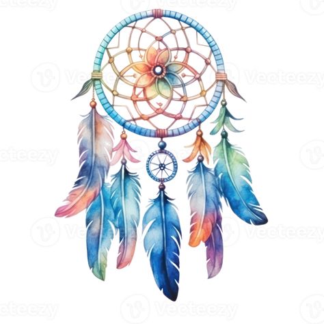 Watercolor dream catcher isolated. Illustration AI Generative Dream Catcher Watercolor, Dream Catcher Illustration, Dream Catcher Drawing, Native American Feathers, Dreamcatcher Wallpaper, Dream Catcher Art, Picture Tattoos, Free Png, Tattoo Studio