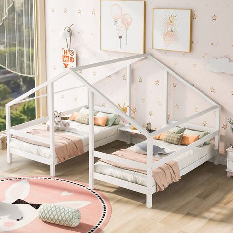 Triangular House, Twin House Bed, Toddler House Bed, Muebles Shabby Chic, Two Twin Beds, Twin Platform Bed, Bed Storage Drawers, Bedroom Furniture Stores, House Beds