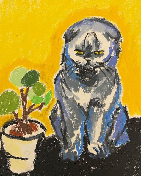 Painting As A Gift, Arte Van Gogh, Oil Pastel Art, Oil Pastel Drawings, Art Cat, Arte Inspo, Arte Sketchbook, Pastel Drawing, Pastel Art