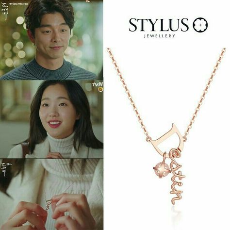 Goblin Necklace, K Drama Goblin, Cincin Diy, Goblin The Lonely And Great God, Ji Eun Tak, Goblin Korean Drama, Necklace Korean, Goblin Kdrama, V Necklace