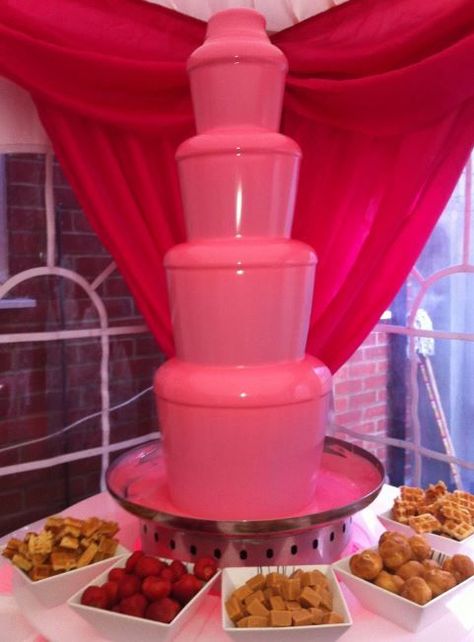 Amplify your celebration with a magnificent chocolate fountain, imbuing flavor into every second. Pink Chocolate Fountain, Chocolate Fountain Bar, Chocolate Fountain Recipes, Pink Sweet 16, Chocolate Fountain, Bellanaija Weddings, Barbie Birthday Party, Pink Birthday Party, Best Of Friends