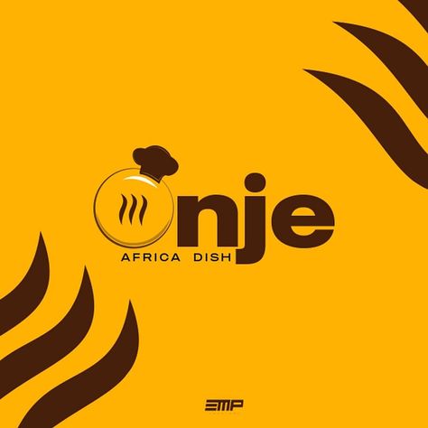 This is a brand logo for an African dish restaurant African Restaurant Logo Design, African Food Branding, African Logo Design Ideas, African Restaurant Logo, African Logo, Cozy Cafe Interior, Food Company Logo, Logo Portfolio, Restaurant Poster