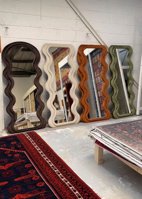 https://etsy.me/3WuEOoh #fulllengthmirror #asymmetricalmirror #asymmetricmirror #largemirror #squigglemirror #bedroommirror #wavymirror #irregularmirror #fullbodymirror Squiggle Mirror, Mirror Interior Design, Asymmetrical Mirror, Irregular Mirror, Mirror Bedroom, Wavy Mirror, Mirror Inspiration, Length Mirror, Bedroom Mirror