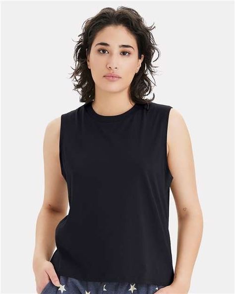 Alternative 1174 - Women's Cotton Jersey Go-To Crop Muscle Tank Muscle Female, Muscle Tank Top, Sustainable Style, Muscle Tank Tops, Clothing Brands, 30 And Single, Muscle Tank, Muscle Tanks, Black Tank