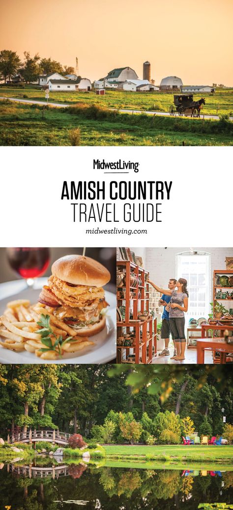 Travel northern Indiana's backroads to discover family-owned shops, colorful quilt gardens and horse-drawn buggies traveling rural landscapes. But this region is more than Amish. Trendy restaurants and shops ensure good times are au courant. Use our itinerary to plan your trip! Indiana Amish Country, Travel Indiana, Things To Do In Indiana, Amish Country Ohio, Fitness Gift Ideas, Beaches Turks And Caicos, Amish Life, Best Places To Vacation, Rv Trips